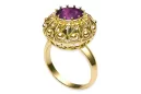 14K Yellow gold Amethyst Ring Vintage vrc059y